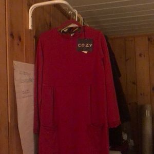 Cute and cozy long red C.O.Z.Y.